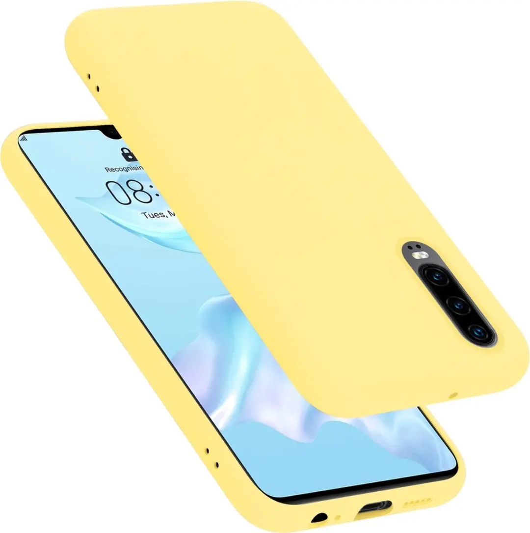Cadorabo Hoesje geschikt voor Huawei P30 in LIQUID GEEL