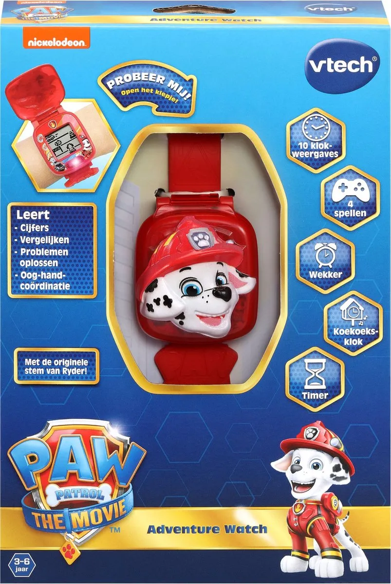 VTech PAW Patrol Marshall Adventure Watch 80-525582 - Leerzame Klok - Rood