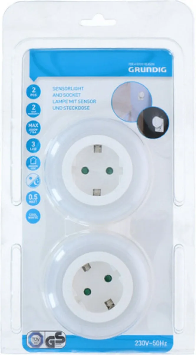 Grundig LED Nachtlamp met lichtsensor 6x - 18W - Wit