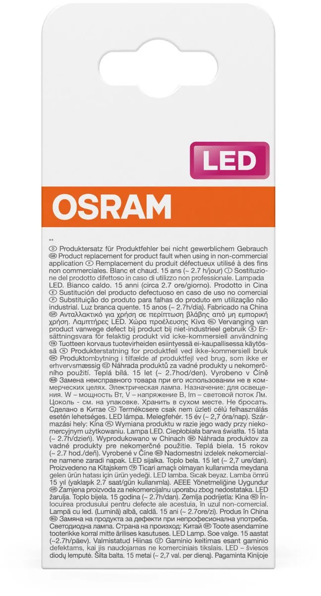 Osram LED-lamp A60 Stervorm Filament 5,9W B22d - 806lm Warm Wit