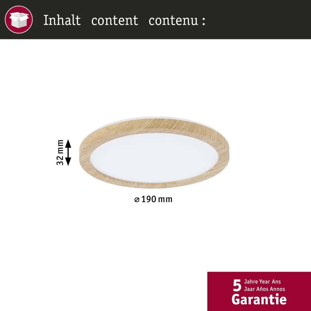 Paulmann Atria Shine LED-paneel 7,6W 1100lm 3000-6500K Houtlook - afbeelding 6 van 6
