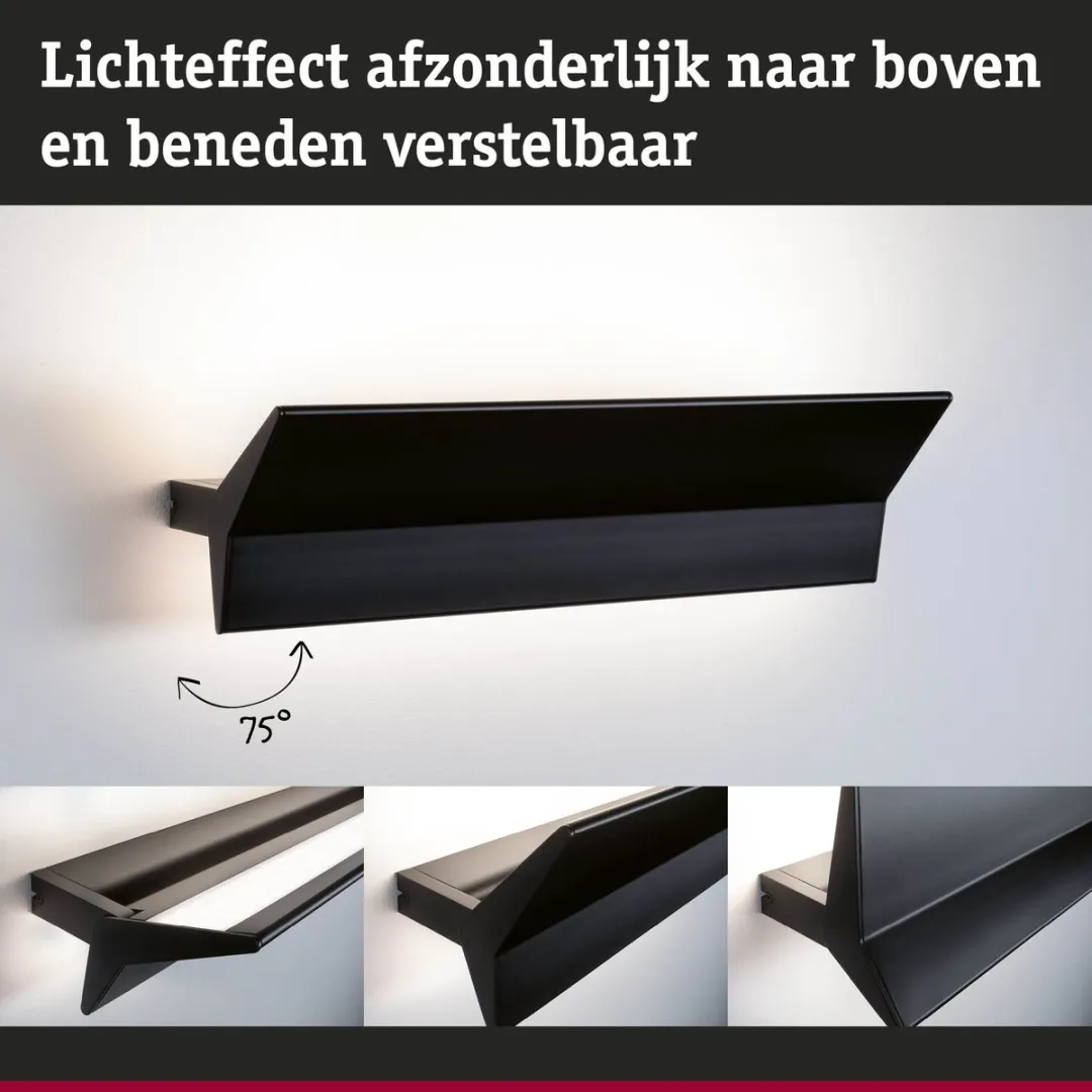 Paulmann LED Wandlamp Stine 3-Step-Dim 2700K 970lm - Zwart mat