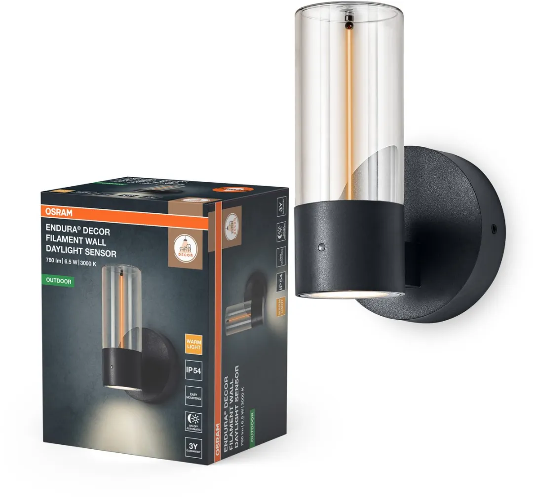 Osram ENDURA Decor Filament Wall Sensor 6.5W - Donkergrijs