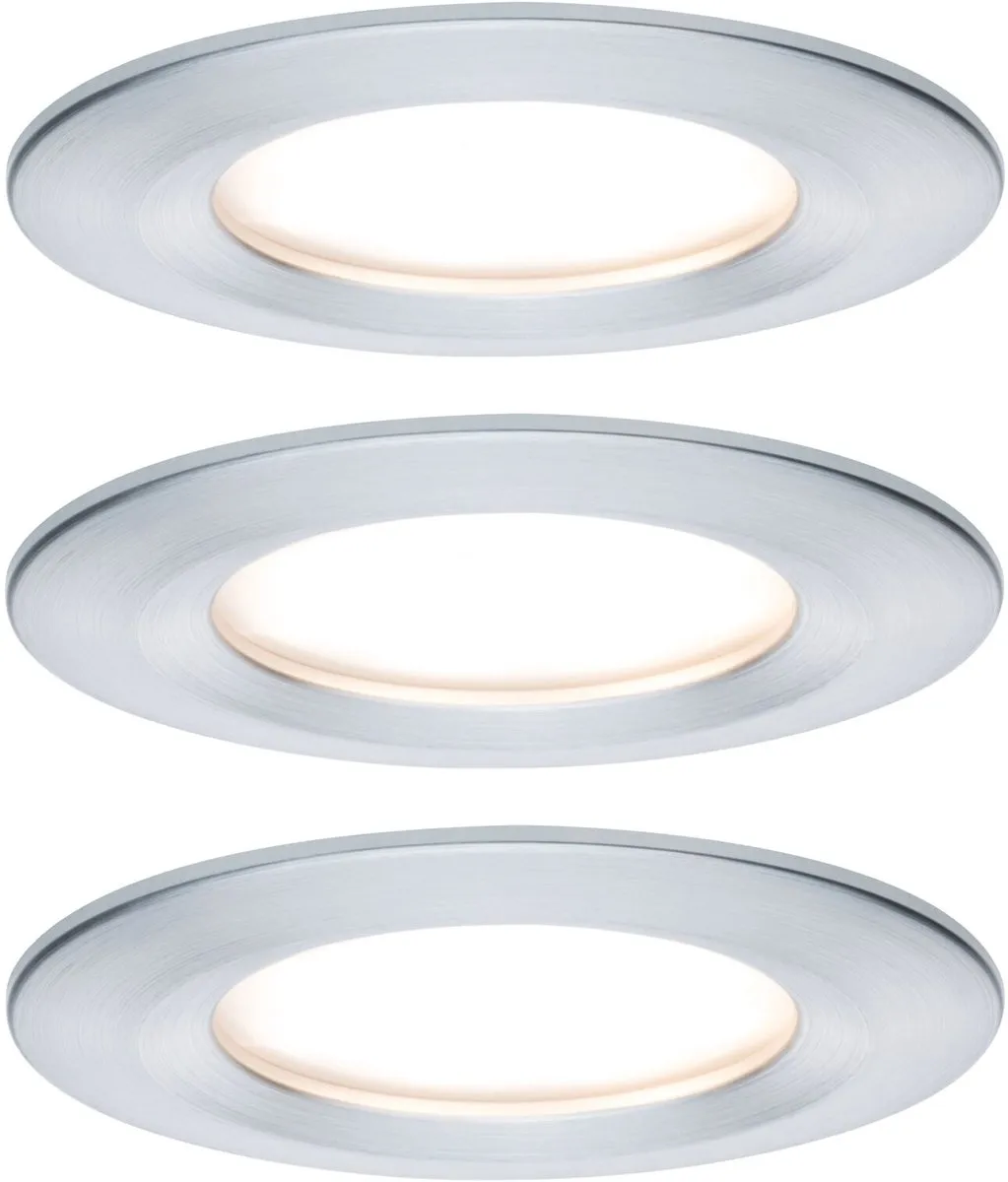 Paulmann LED-inbouwlamp Nova Coin Basisset 3x6W - 3x470lm - 2700K - IP44 - Alu gedraaid