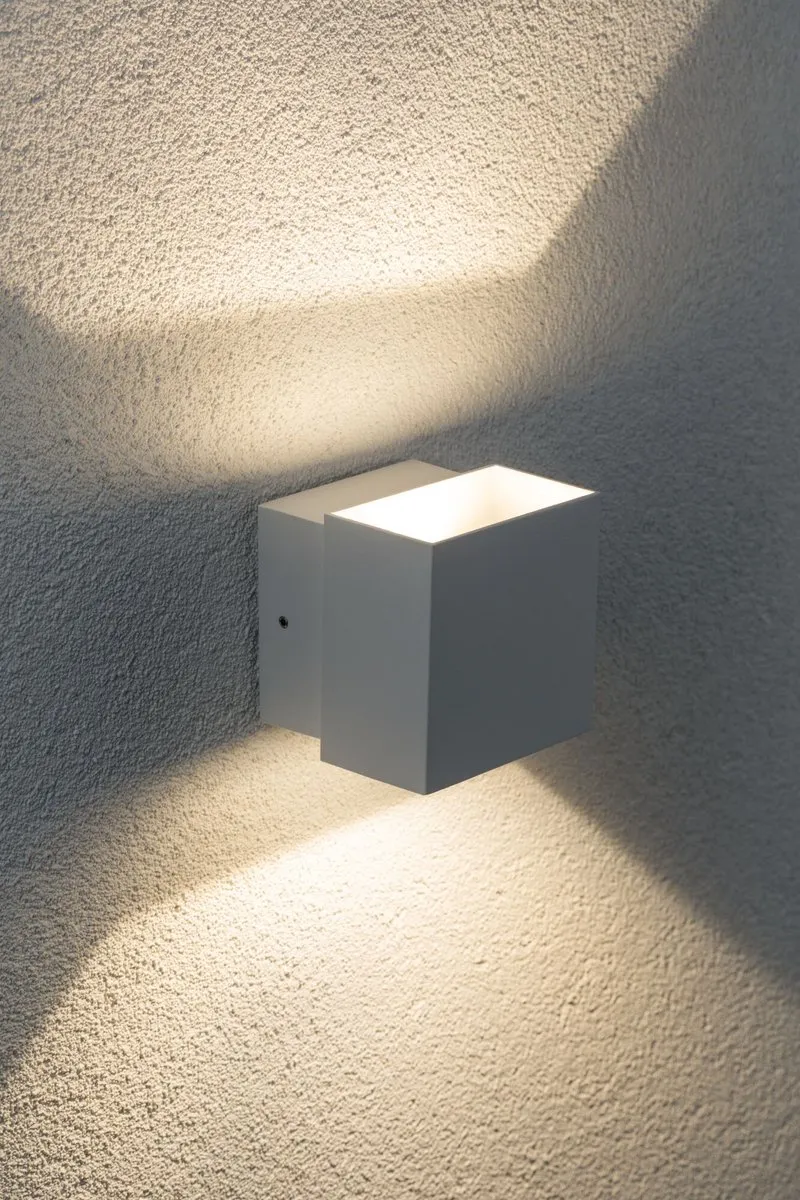 Paulmann LED Wandlamp Cybo IP65 2x3,5W 2700K - Wit Aluminium