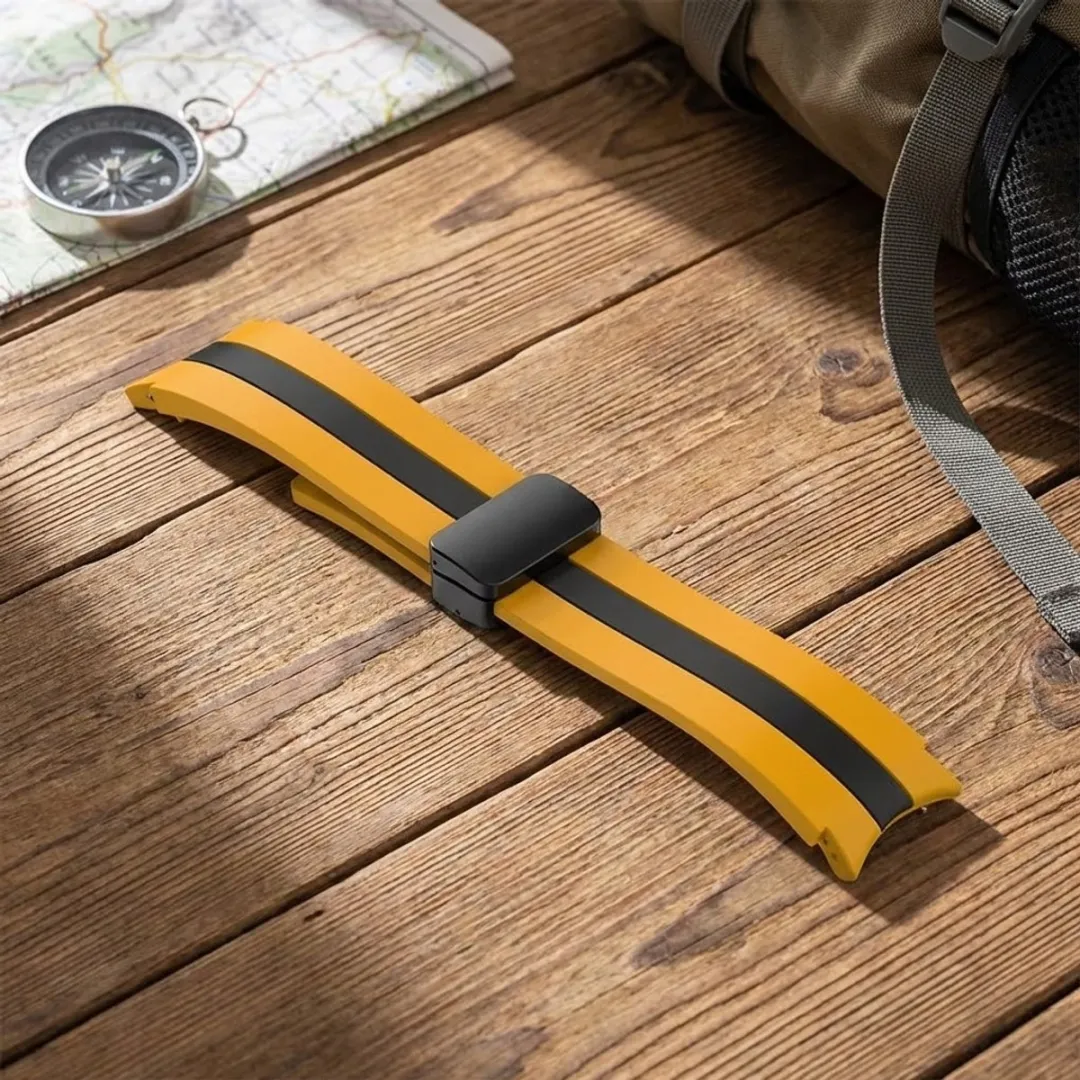 NUVEX Silicone Horlogeband 20mm - Geel/Zwart