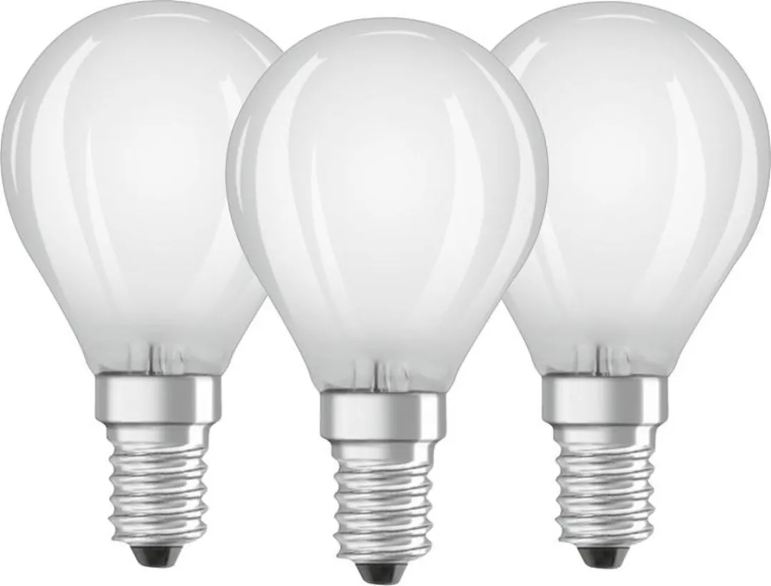 Osram E14 Kogel 4W Warmwit Mat - 3 Stuks - afbeelding 6 van 6