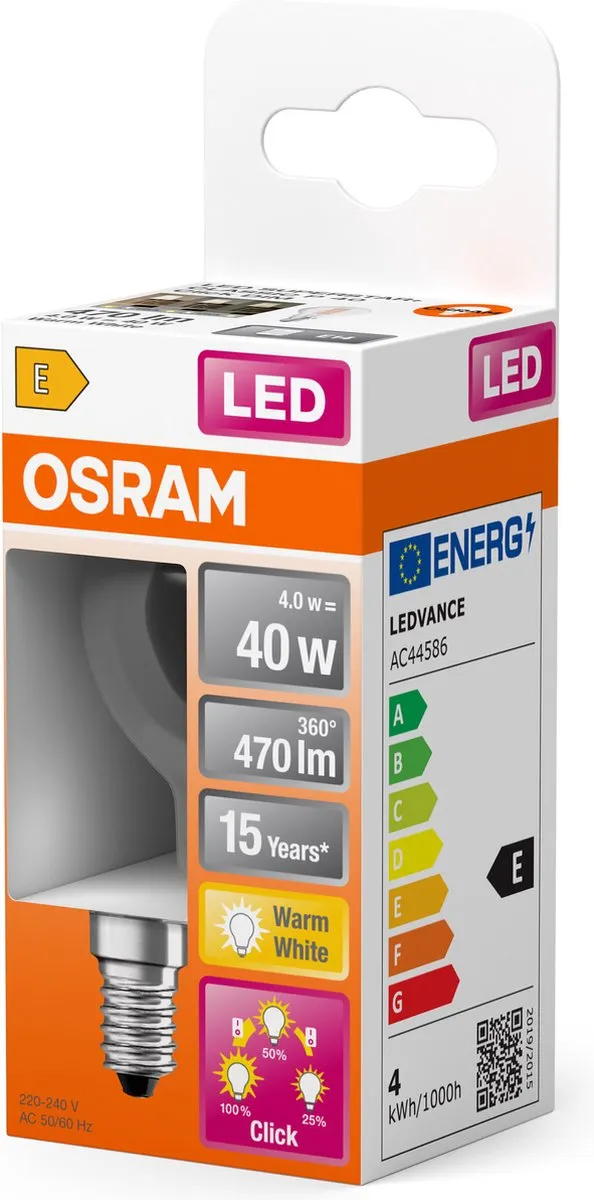 Osram LED-lamp E14 4W Warmwit - 1 Stuk