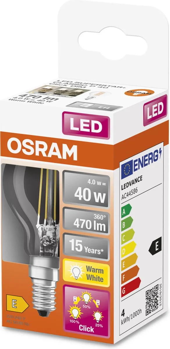 Osram LED-lamp E14 4W Warmwit - 1 Stuk