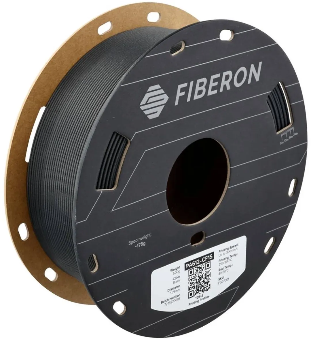 Polymaker Fiberon PA612-CF15 Filament - 1.75mm - 500g - Zwart