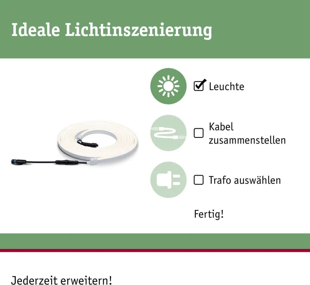 Paulmann Plug & Shine LED Strip 5m IP67 - 31W 2500lm 3000K