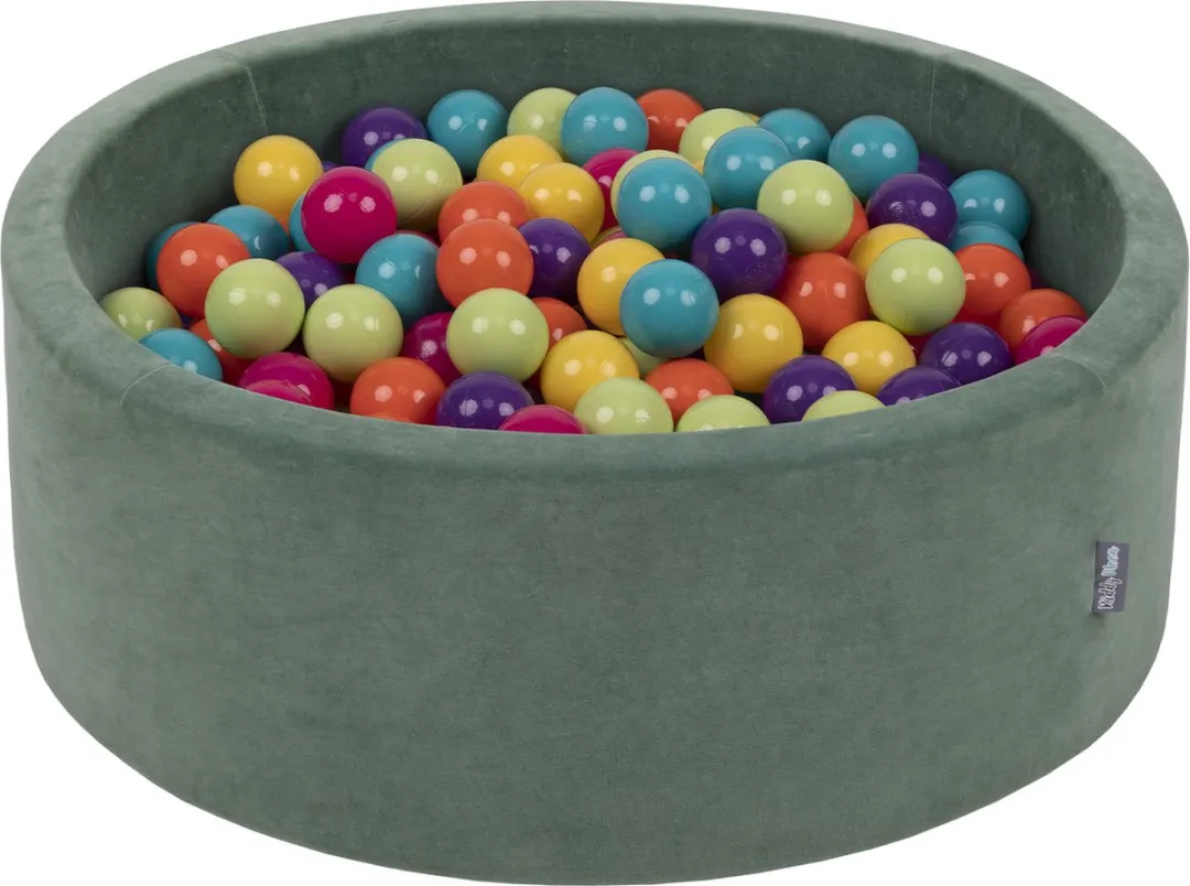 KiddyMoon Fluwelen Ballenbad 90x30cm - 200 Stuks Bosgroen