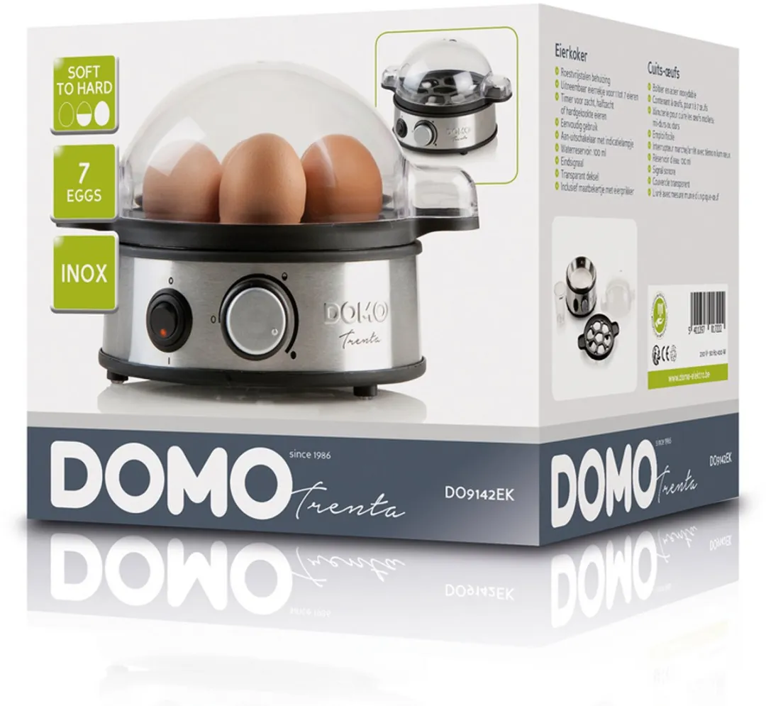 Domo DO9142EK Eierkoker 7 Stuks - Rvs/Zwart