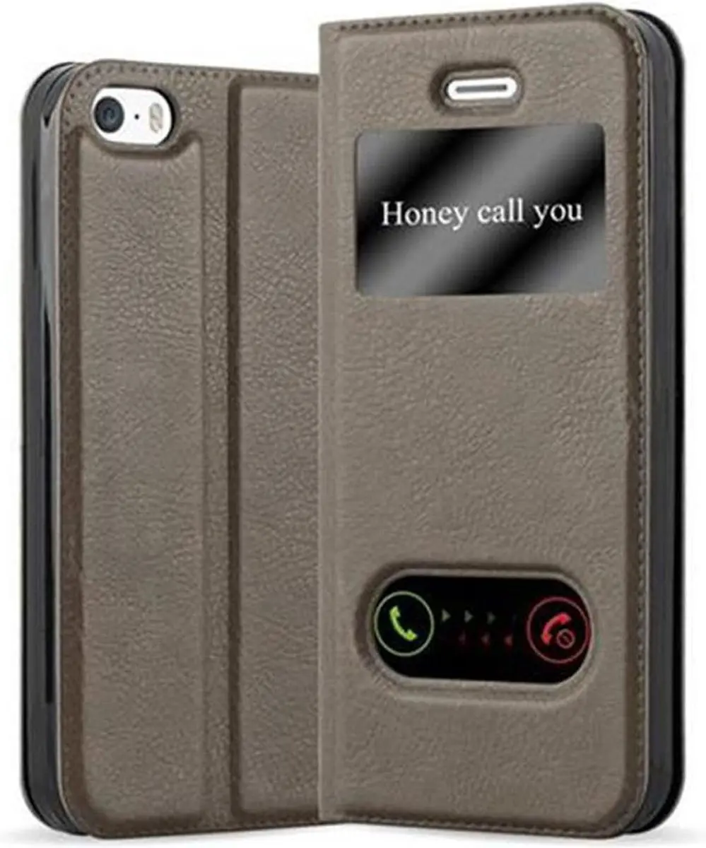 Cadorabo Hoesje geschikt voor Apple iPhone 5 / 5S / SE 2016 in STEEN BRUIN