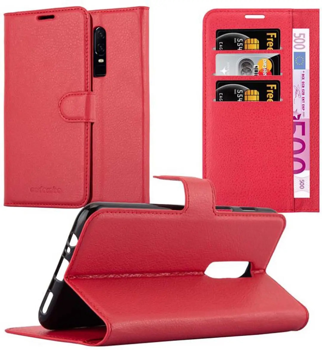 Cadorabo Hoesje geschikt voor OnePlus 6 in KARMIJN ROOD