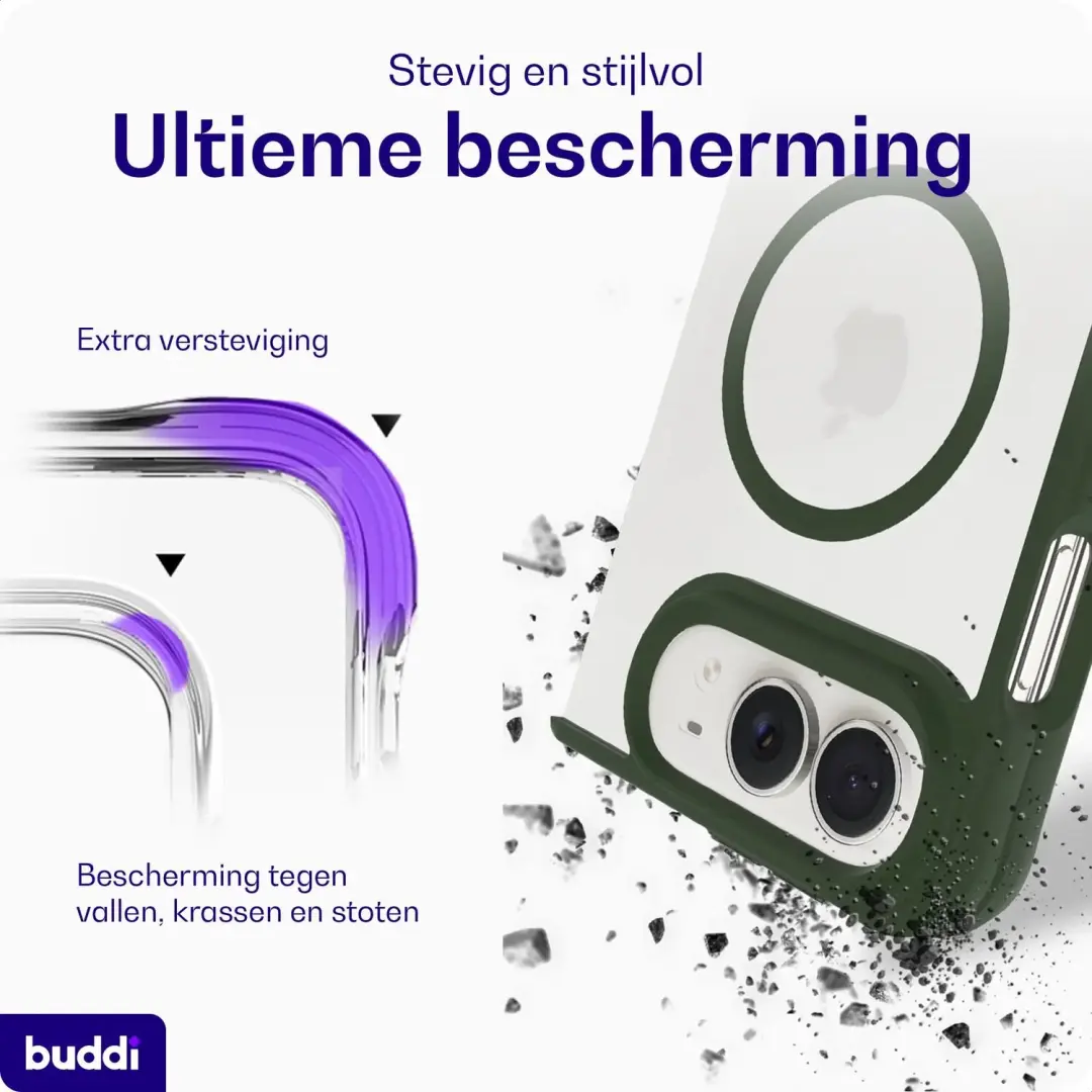 Buddi Hybrid Hoesje iPhone Duo MagSafe - Groen - afbeelding 3 van 6