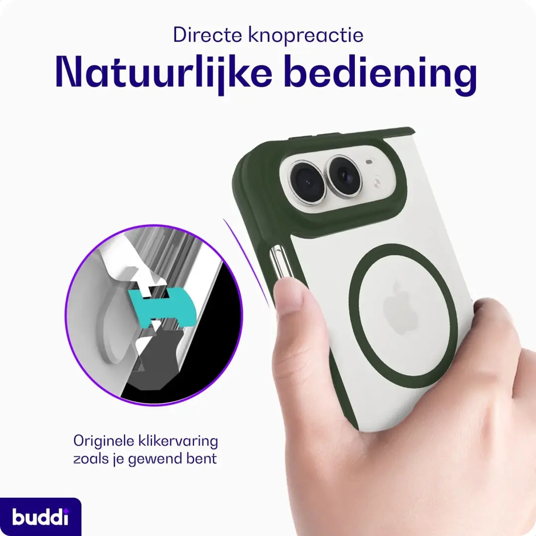 Buddi Hybrid Hoesje iPhone Duo MagSafe - Groen - afbeelding 5 van 6
