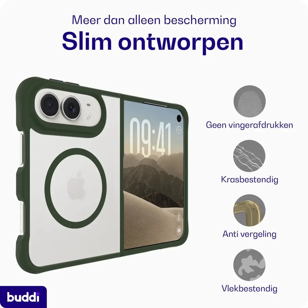 Buddi Hybrid Hoesje iPhone Duo MagSafe - Groen - afbeelding 2 van 6