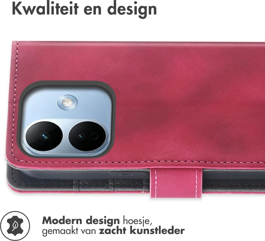 imoshion Bookcase met koord Xiaomi Redmi Note 17 Pro hoesje - Rood - afbeelding 6 van 6