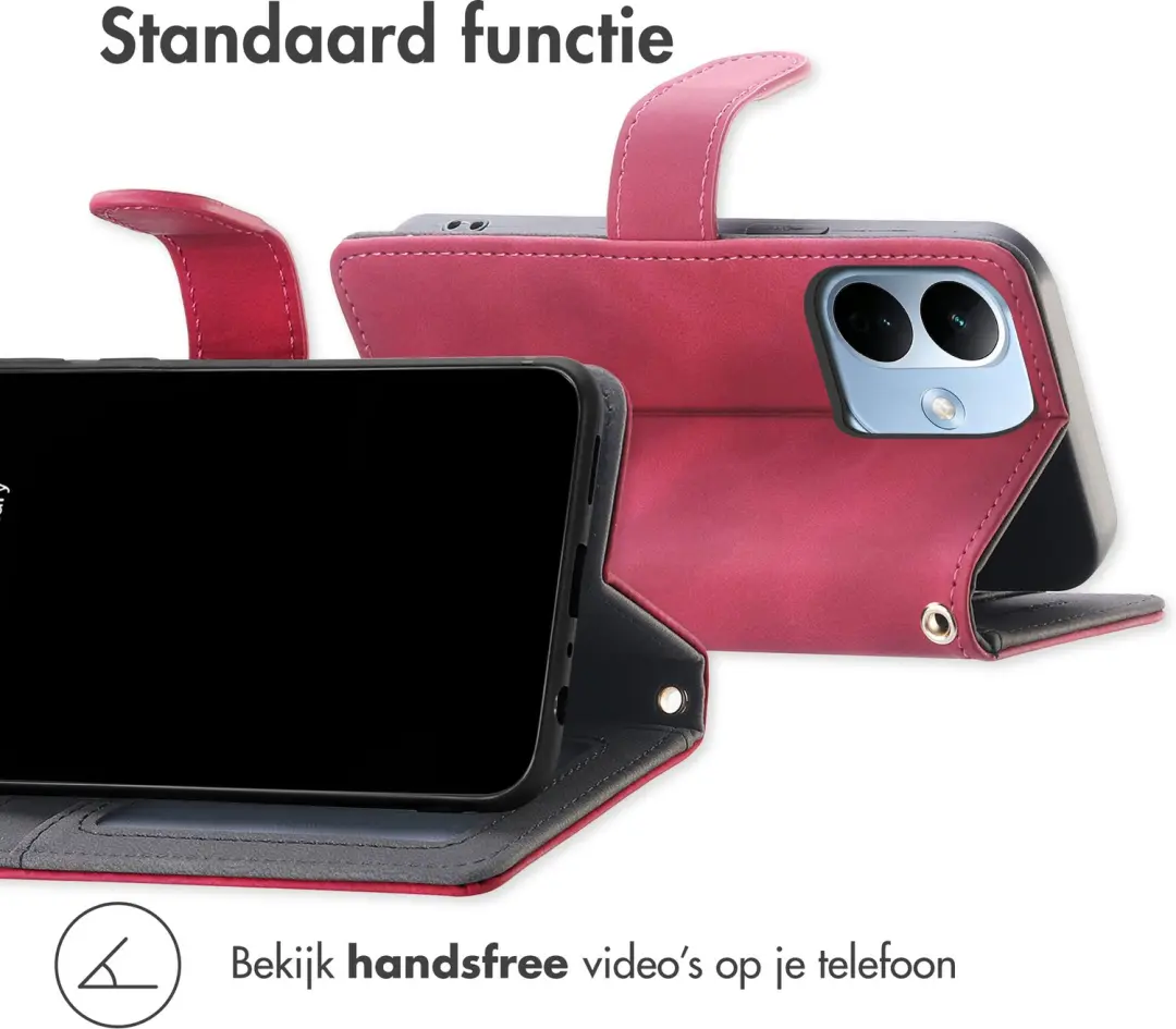 imoshion Bookcase met koord Xiaomi Redmi Note 17 Pro hoesje - Rood - afbeelding 5 van 6