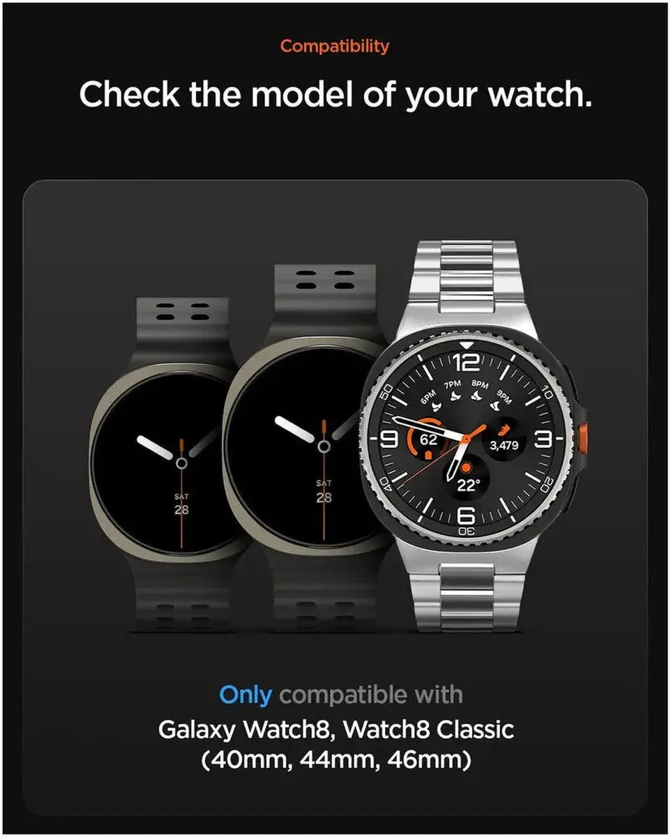 Spigen Athlex Air Bandje Samsung Galaxy Watch 8 - Zwart - afbeelding 6 van 6
