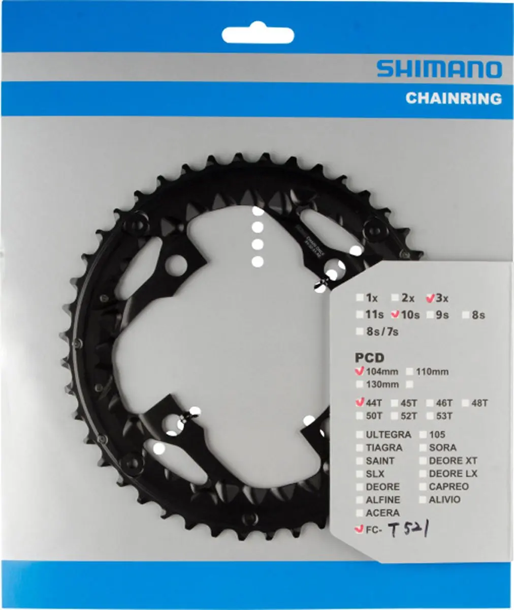 Shimano Kettingblad Y1NL98040 44T - Zwart - afbeelding 2 van 3