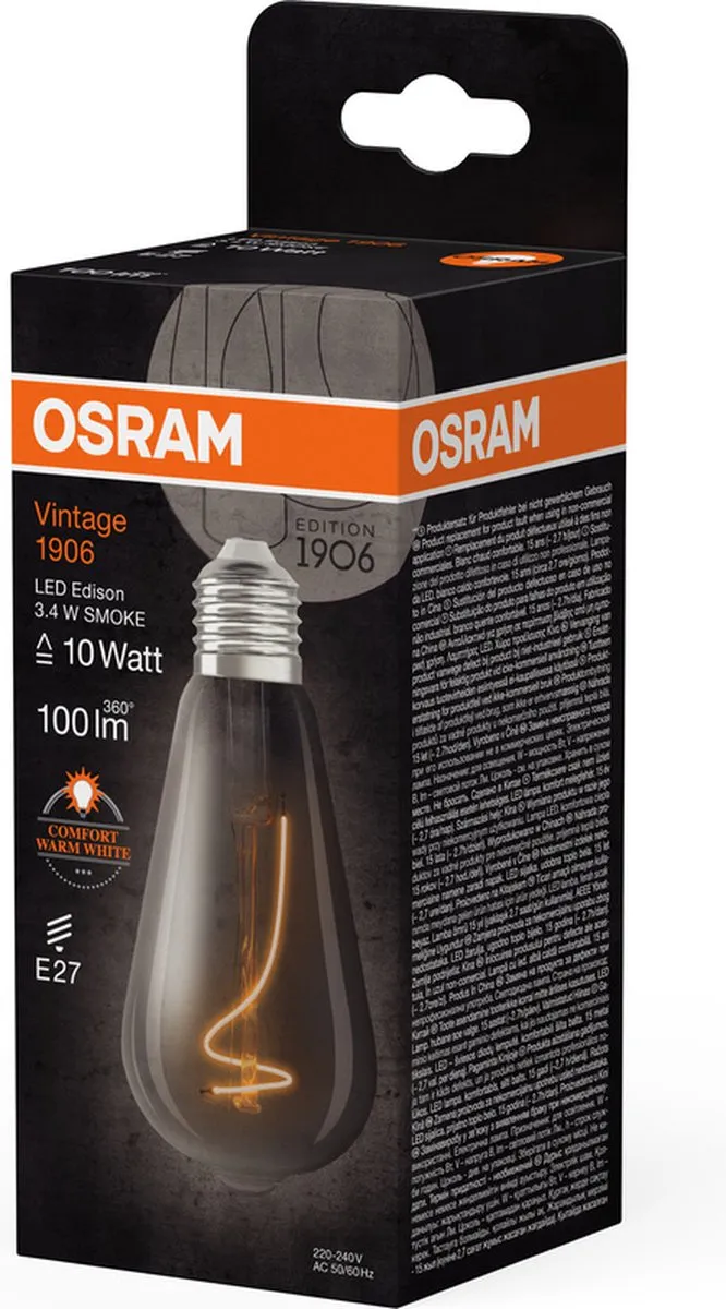 Osram LED Vintage-Edition E27 ST64 10W - 1800K Helder Glas