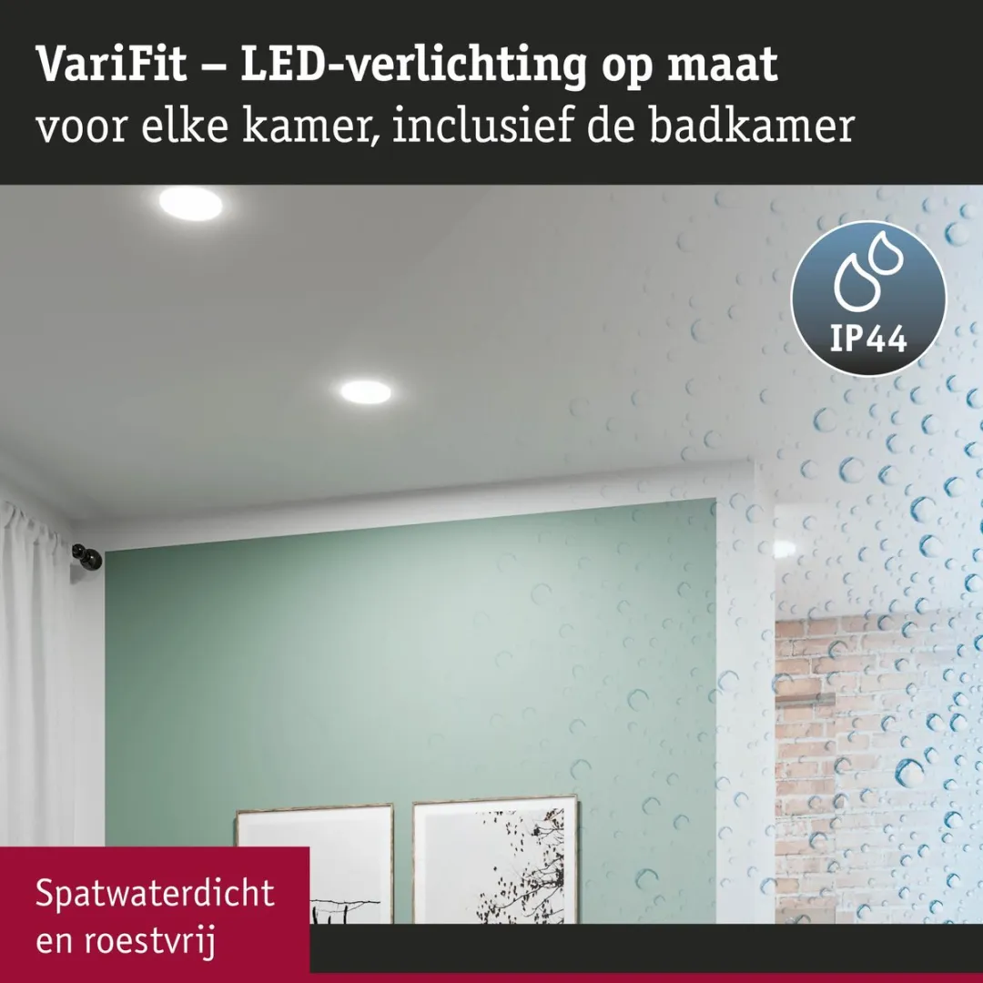 Paulmann VariFit Veluna Edge LED-inbouwpaneel 8,5W 650lm 12cm - IP44 - Wit