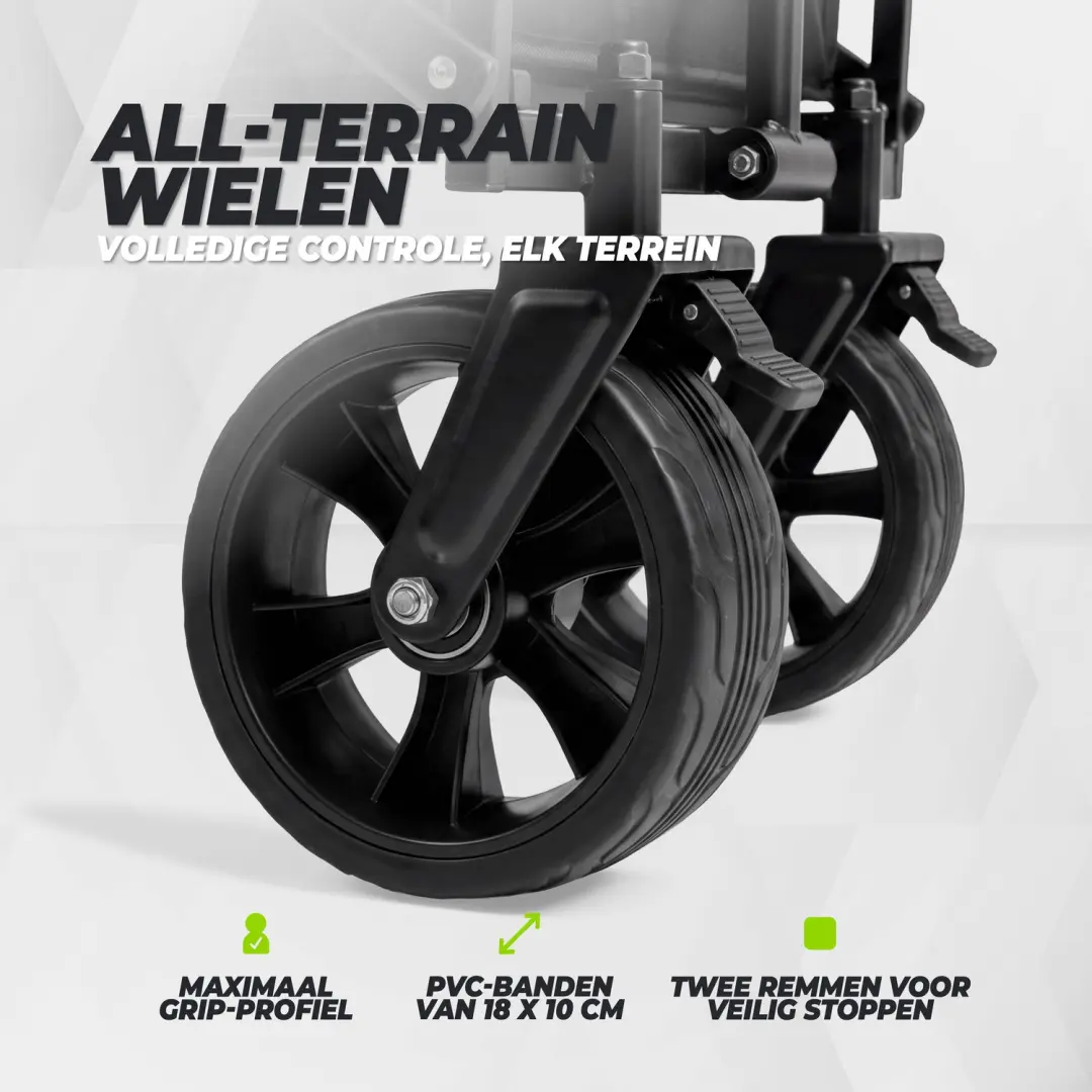 VirtuFit Opvouwbare Bolderkar 100L - 150 kg - Zwart - afbeelding 6 van 6
