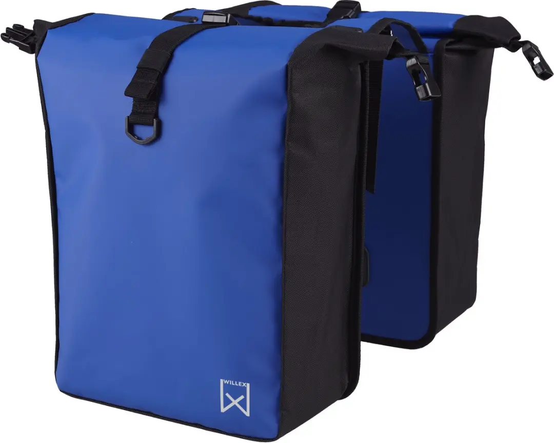Willex Dubbele Fietstas Kompact 32L - Zwart/Blauw - afbeelding 3 van 5