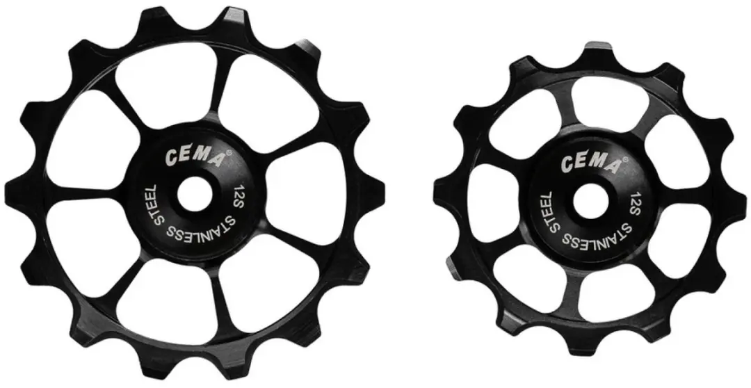 Cema Derailleurwieltjes RVS 12v zwart
