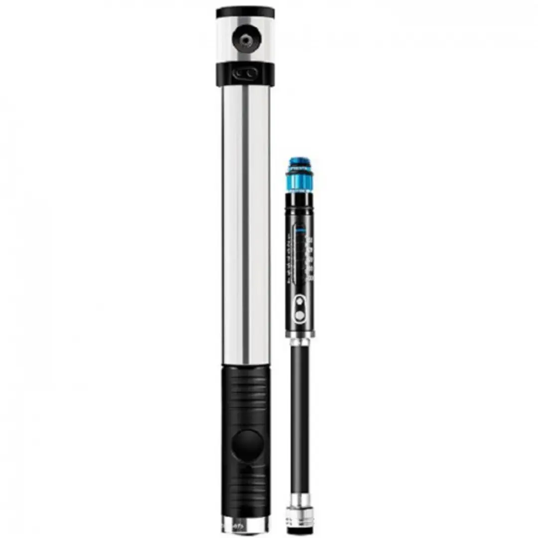 Crankbrothers Klic HV Hand Pump with Manometer incl. Frame Mount, silver
