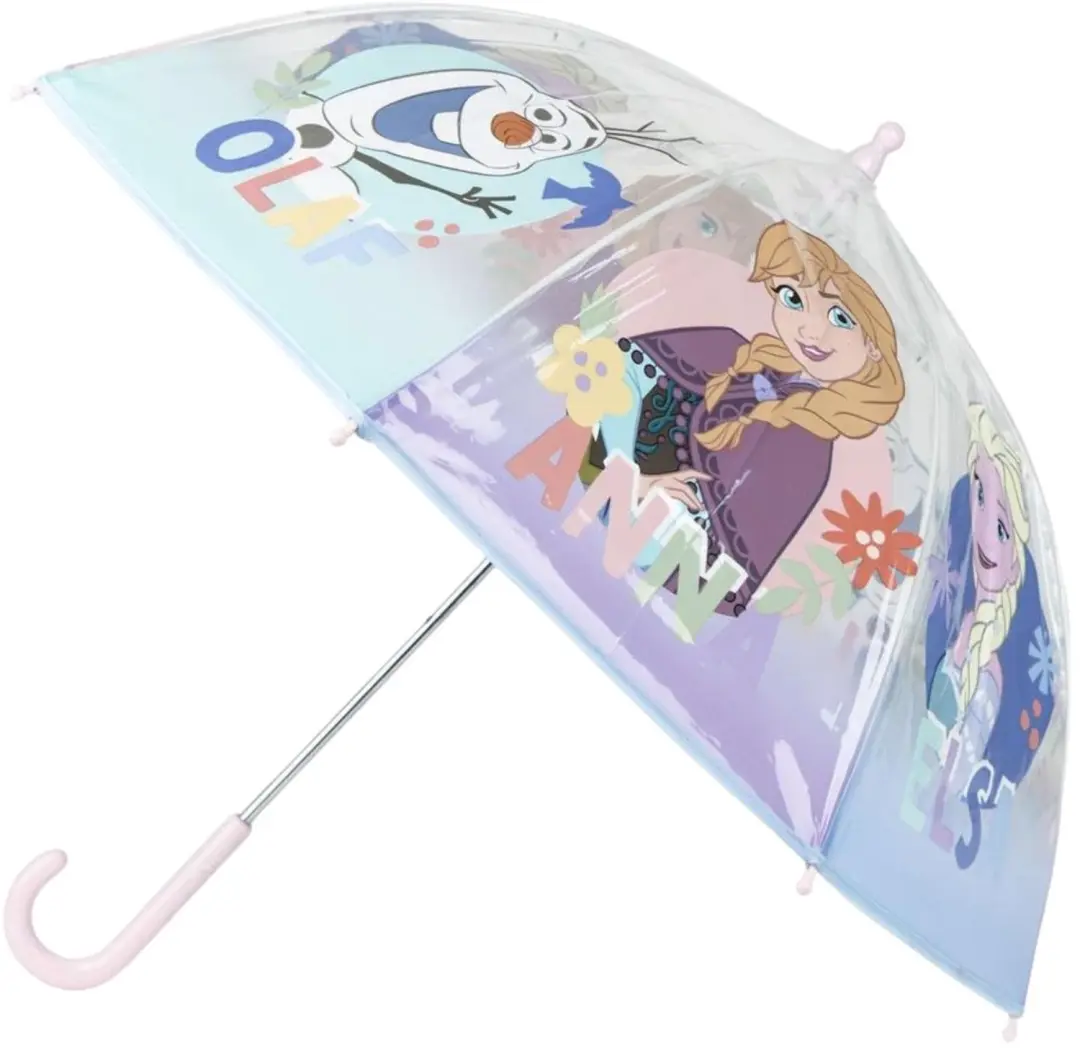 Kinder Frozen Transparante Handmatige Paraplu 45 cm