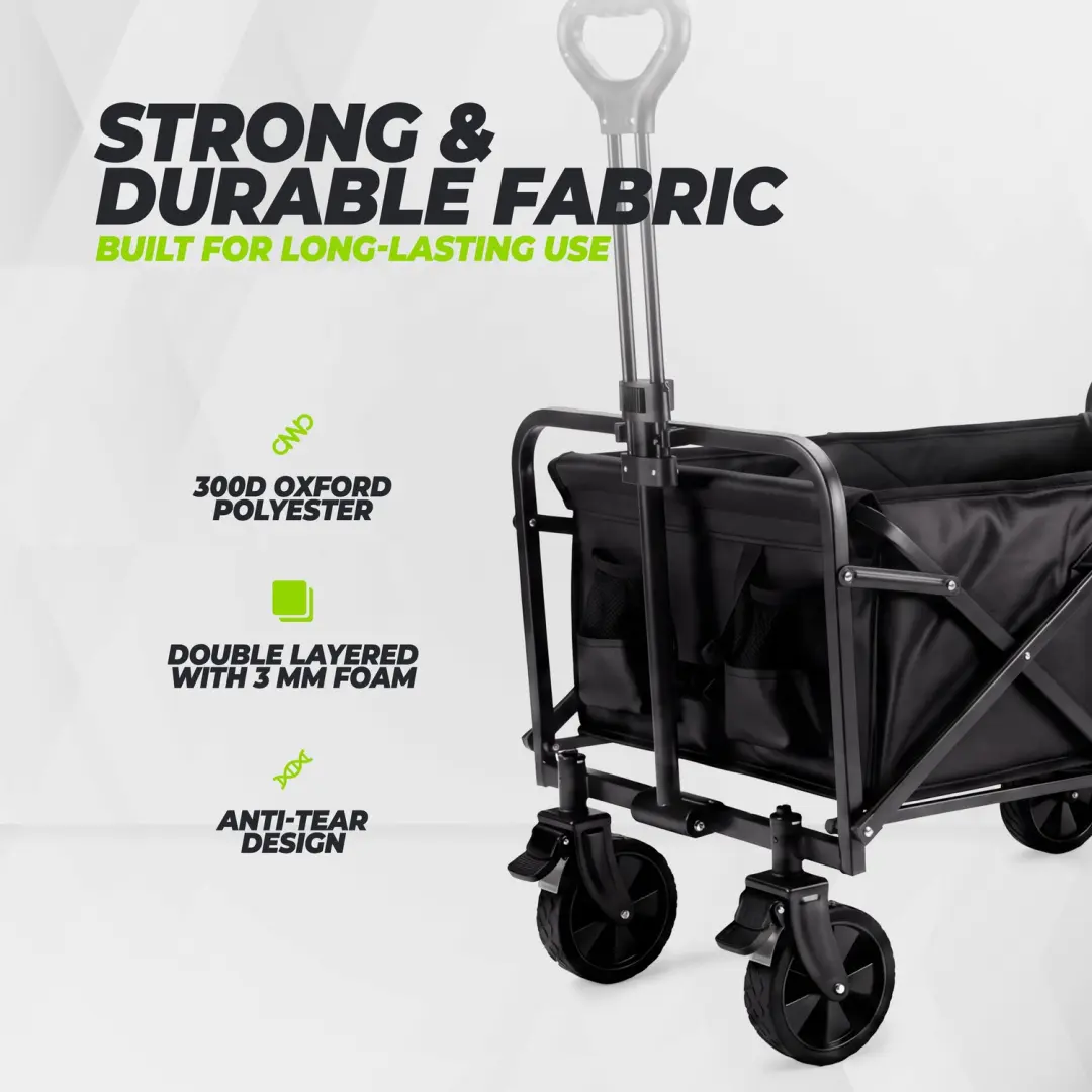 VirtuFit Opvouwbare Bolderkar 65L - 100 kg - Zwart - afbeelding 6 van 6