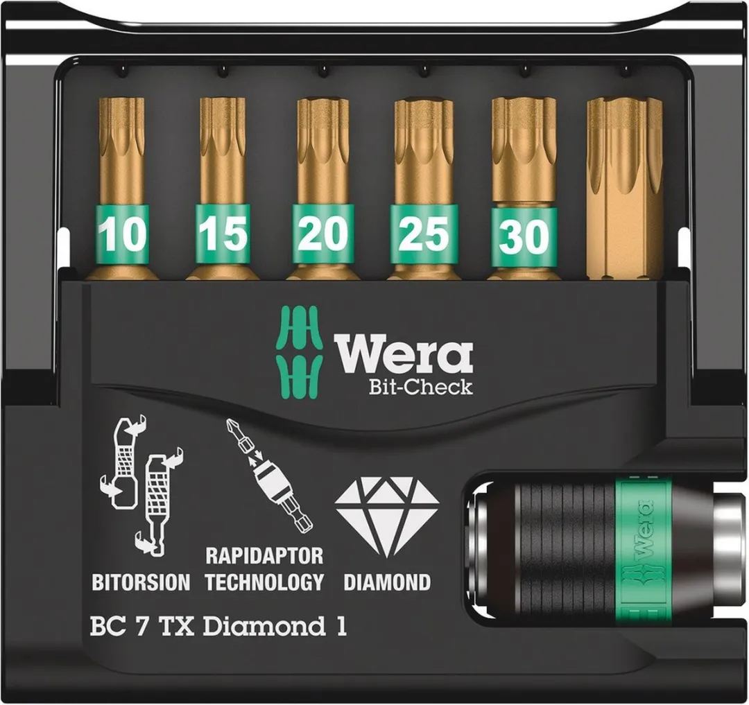 Wera 5057415001 Bit-Check 7-delig Torx Bitset - T10