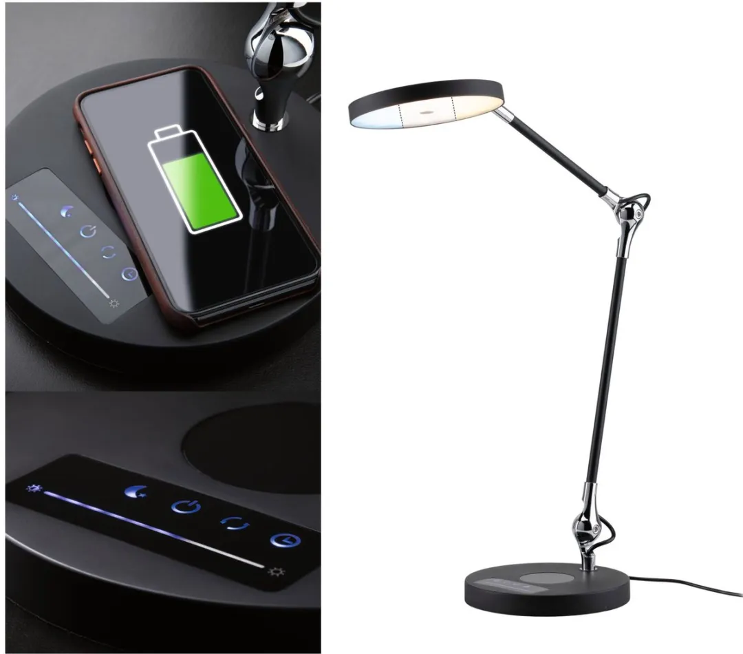 Paulmann LED-bureaulamp Numis QI 1000lm - Zwart