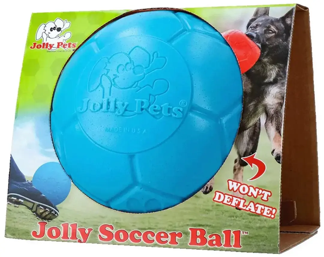 Jolly Pets Jolly Soccer Ball Hondenspeelgoed - Ø20cm - Lichtblauw - afbeelding 2 van 6