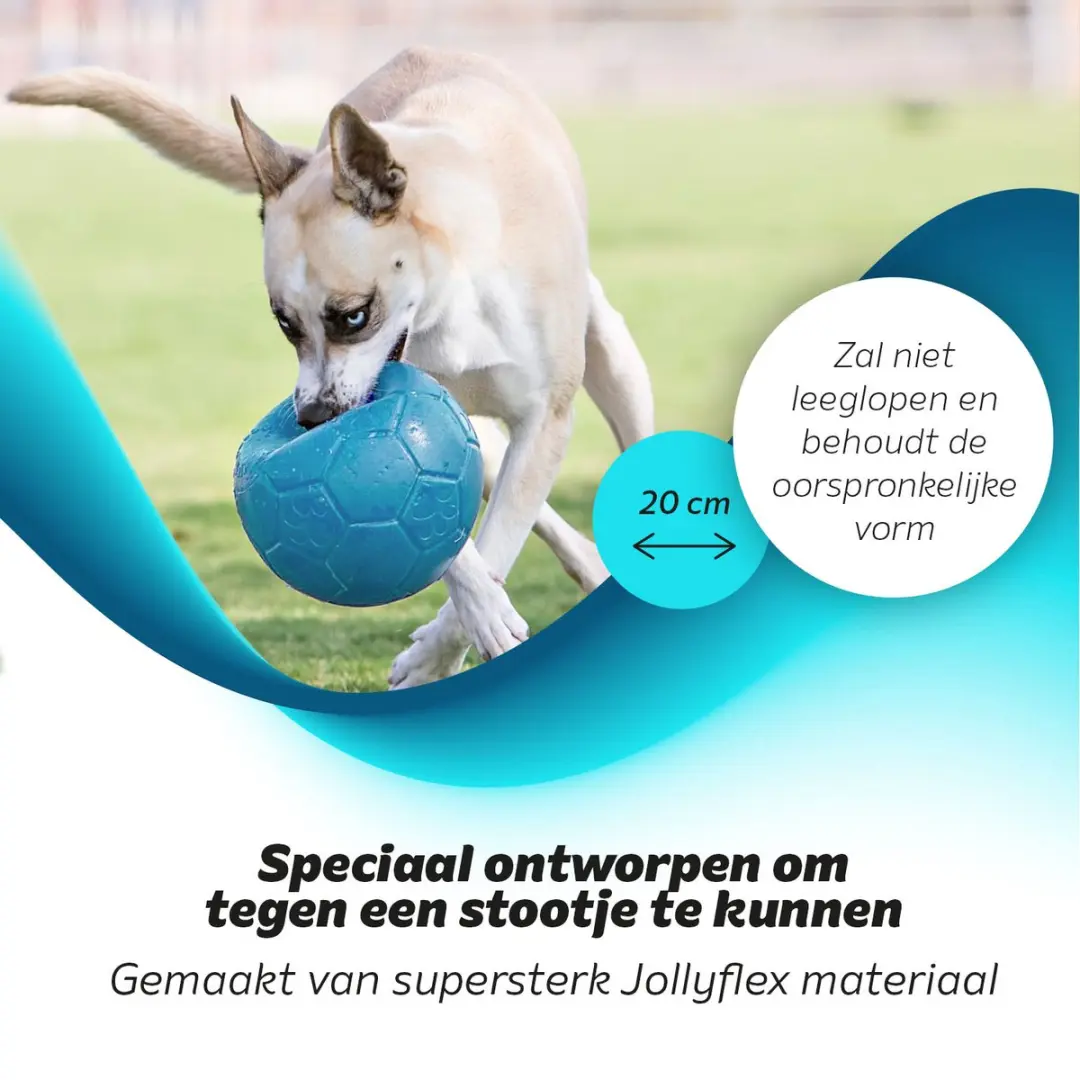 Jolly Pets Jolly Soccer Ball Hondenspeelgoed - Ø20cm - Lichtblauw - afbeelding 5 van 6