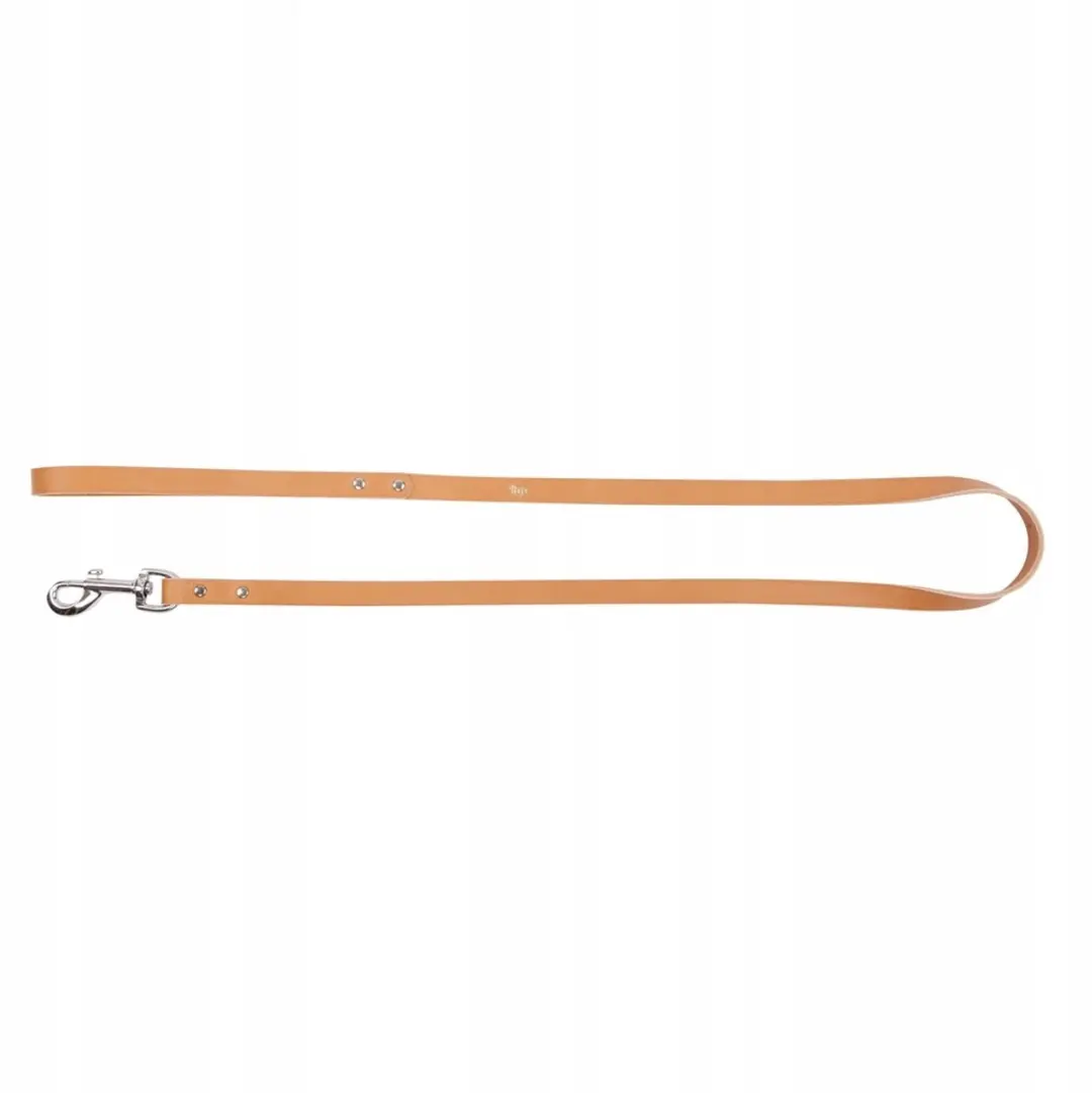 Dingo Leren Hondenhalsband, 1.0x120cm, Beige, Geklonken