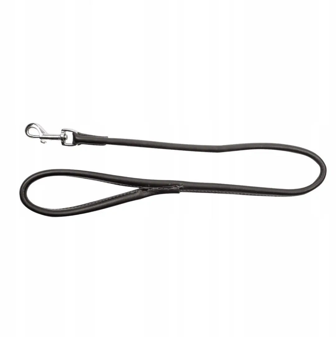 Dingo Ronde Leren Halsband SOFT Zwart 90cm