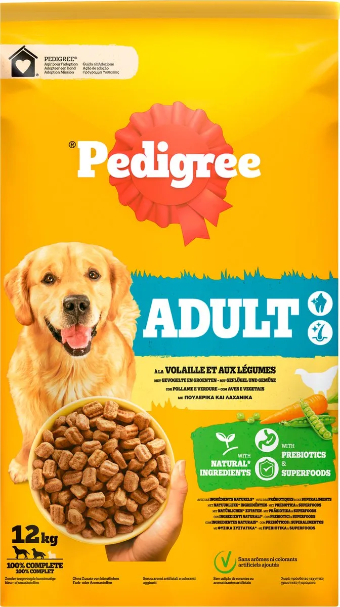 Pedigree Adult Hondenbrokken Gevogelte & Groenten 12kg