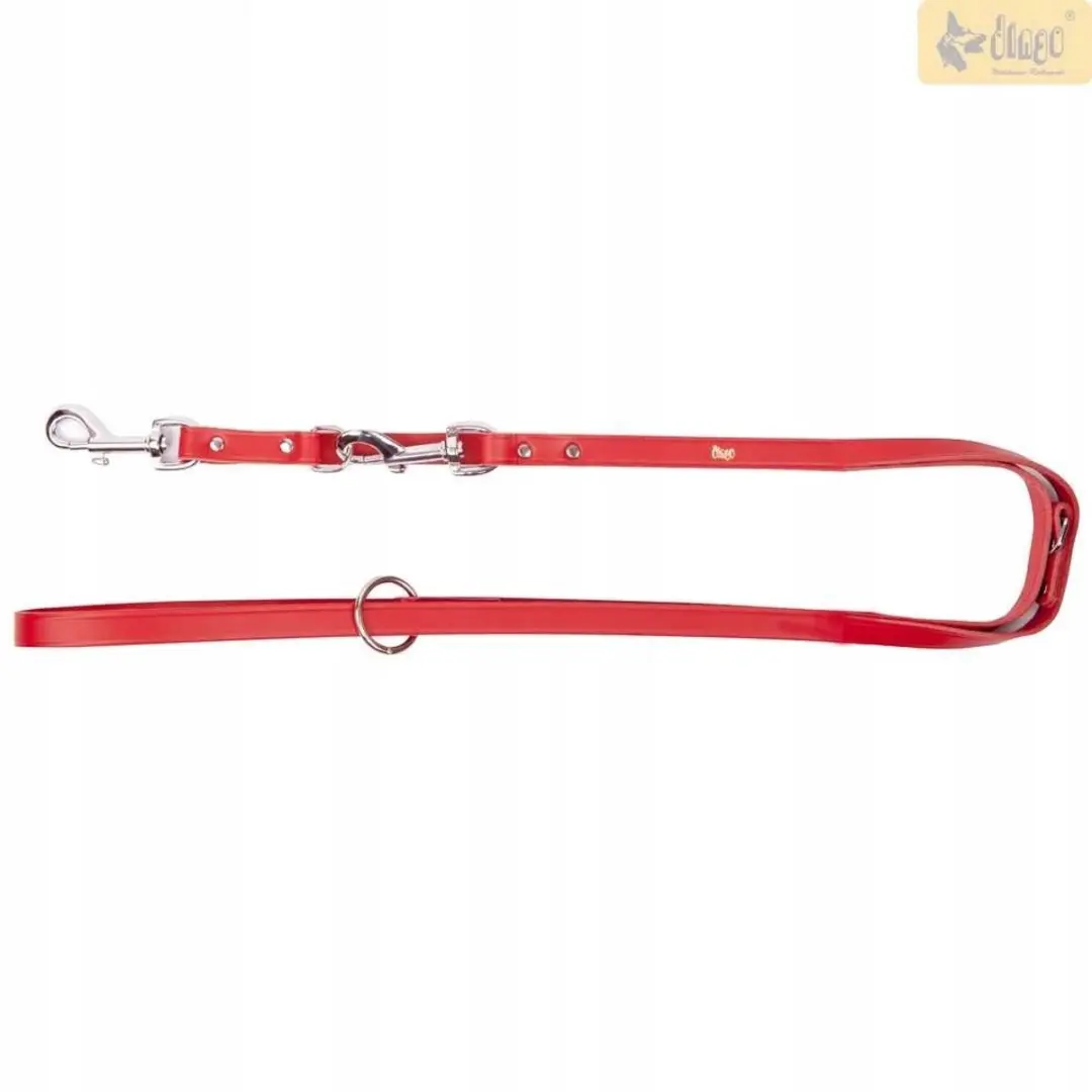 Dingo Verstelbare Leren Hondensnoer 1x200cm Rood