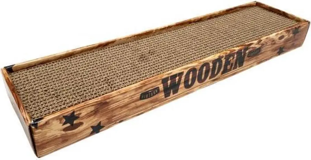 Croci Krabplank Homedecor Noce Houtprint krabpaal 48x12,5x5cm - afbeelding 5 van 5