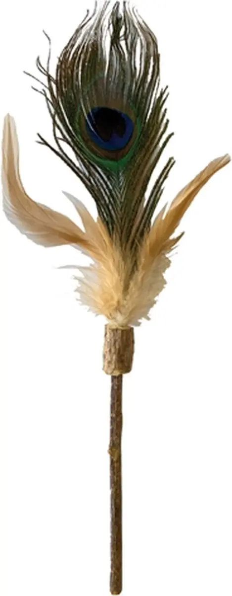 Croci Euphoria Kattenhengel met Matatabi en Pauwenveer - 12 cm - Blauw - afbeelding 4 van 4