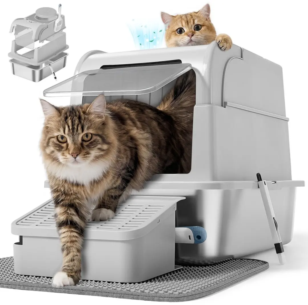 Kattenbak van roestvrij staal