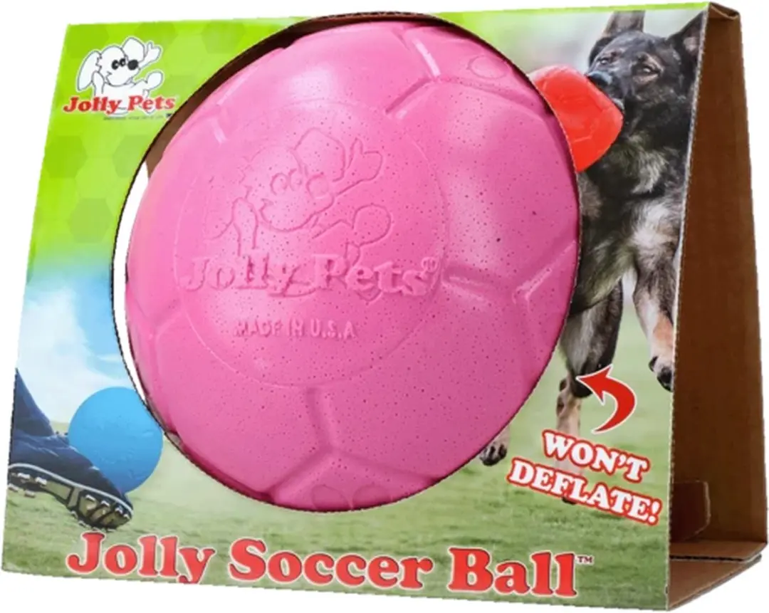Jolly Pets Jolly Soccer Ball Hondenspeelgoed - Ø20cm - Roze - afbeelding 5 van 6