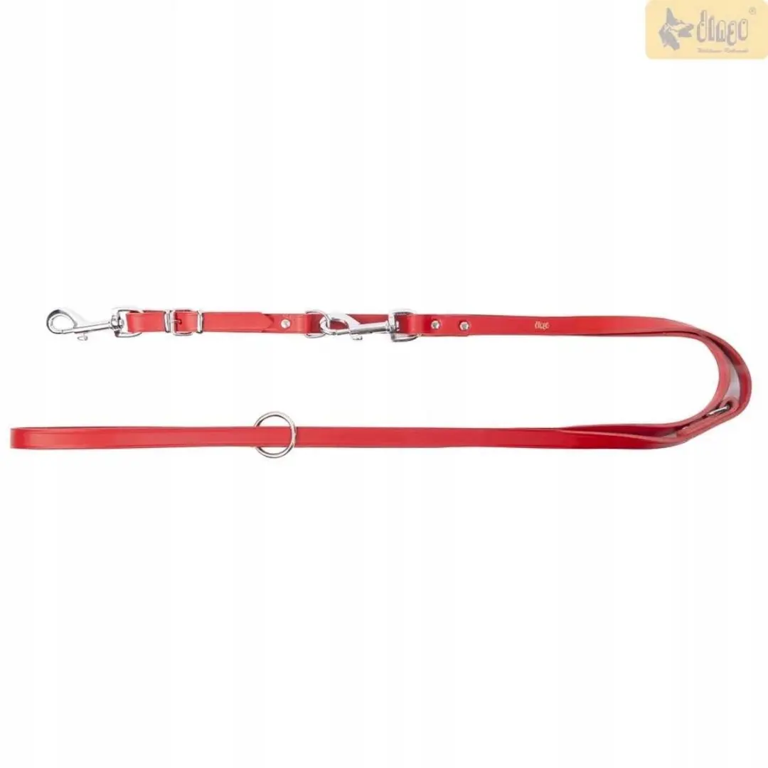 Dingo Leren Hondenriem Verstelbaar 1x200cm Rood
