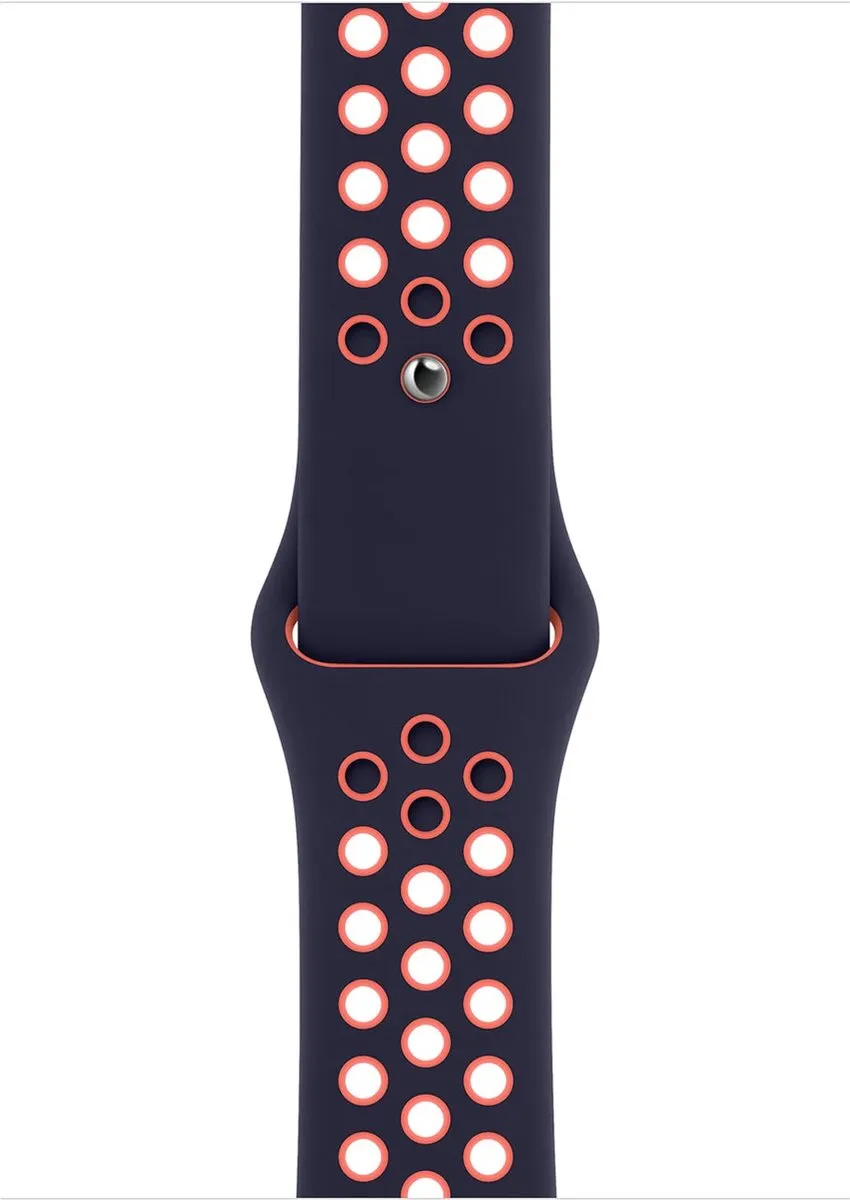 Apple Watch Nike Sport Band - 40mm - Blue Black/Bright Mango - voor Apple Watch SE/5/6