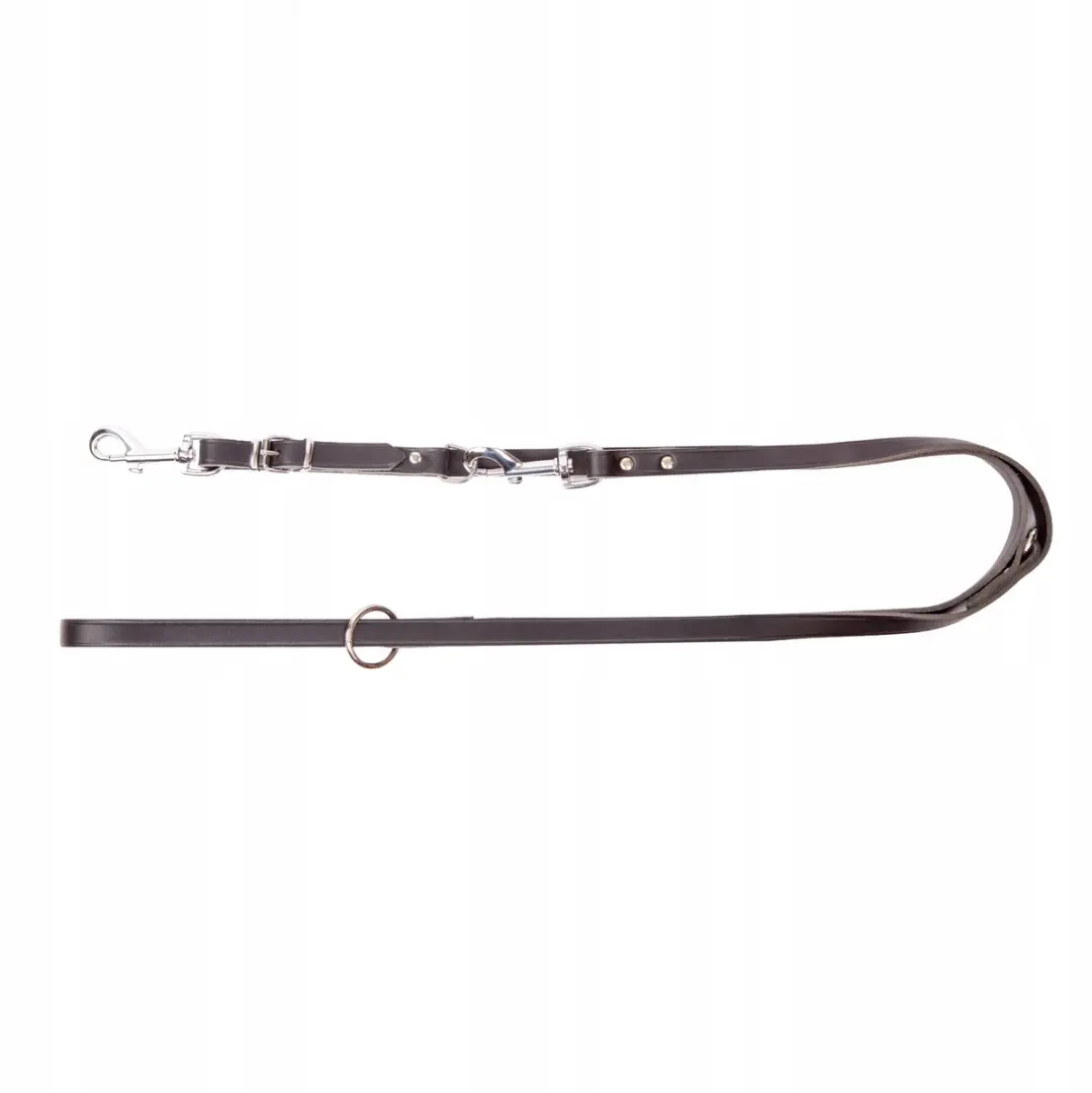 Dingo CLASSIC lederen verstelbare hondenhalsband 200cm Zwart