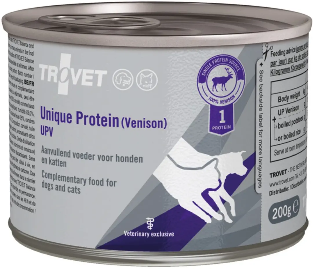 TROVET Unique Protein UPV (Venison)